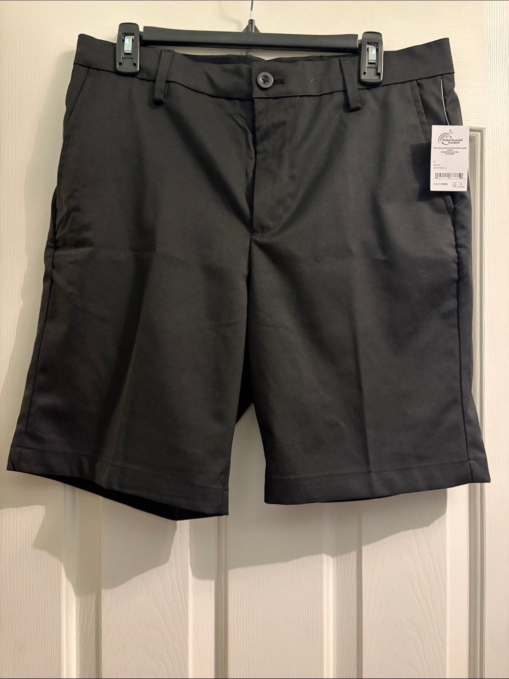 Amazon Essentials Black Flat-Front Casual Shorts